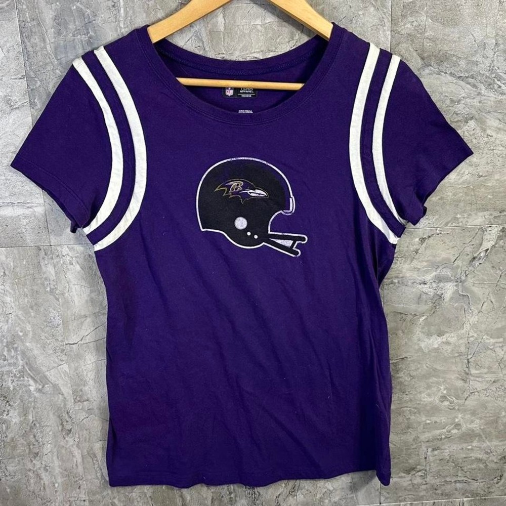 Baltimore Ravens purple and white cotton jersey tee NFL Woman's Large‎
